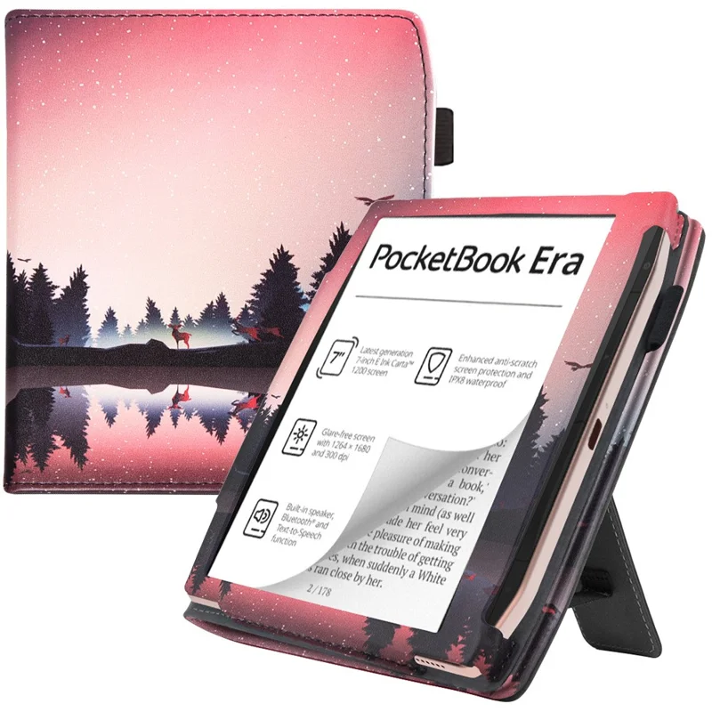 For PocketBook Era (2022) / Era Color? E-Reader Case Pattern Print Stand Leather Flip Cover - Nightfall