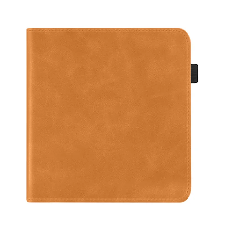 For Kobo Libra Colour Case Kickstand PU Leather E-Reader Cover with Hand Strap - Brown