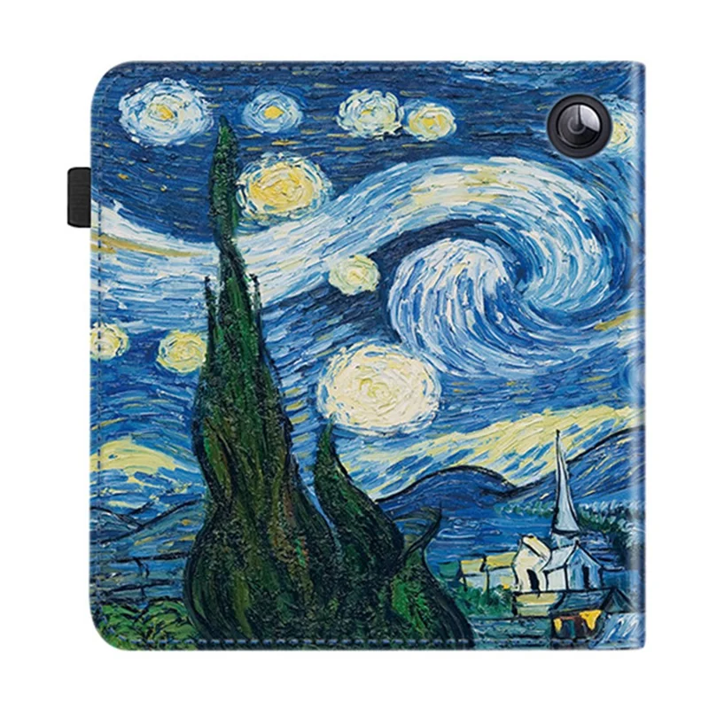 For Kobo Libra Colour E-Reader Case Pattern Print Stand Leather Flip Cover - Starry Sky