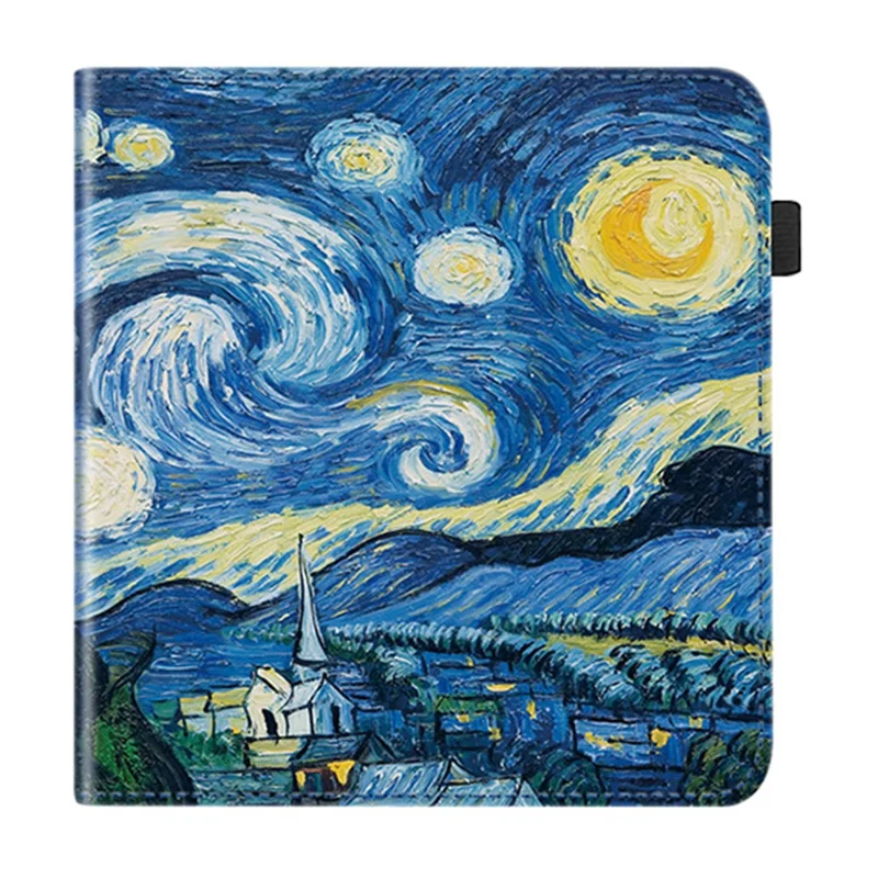 For Kobo Libra Colour E-Reader Case Pattern Print Stand Leather Flip Cover - Starry Sky