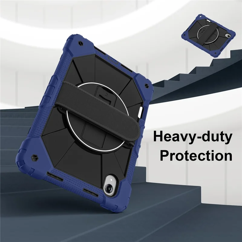 Coque pour Lenovo Idea Tab Pro Gen 2 / Xiaoxin Pad Pro 13 en silicone + PC avec support pivotant et dragonne - Bleu marine / Noir