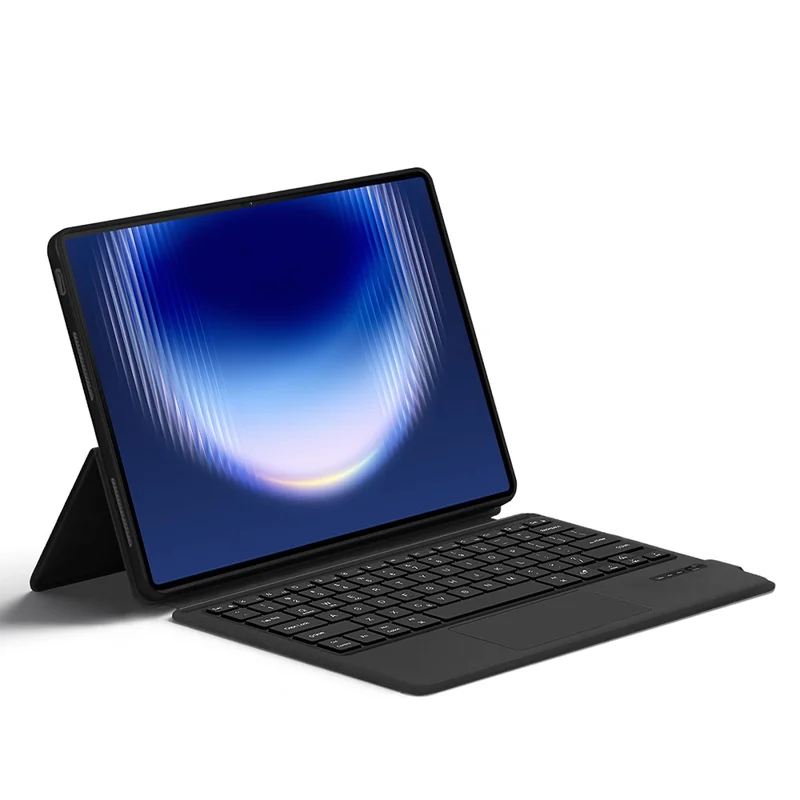 For Huawei MatePad Pro Max Leather Case + Touchpad Bluetooth-Compatible Keyboard (without Backlit) - Black