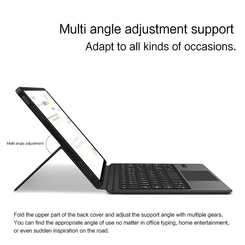 For Huawei MatePad Pro Max Leather Case + Touchpad Bluetooth-Compatible Keyboard (without Backlit) - Black