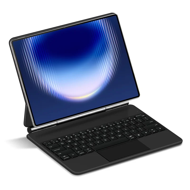 For Huawei MatePad Pro Max Magnetic Floating Bluetooth-Compatible Keyboard (English) + Leather Tablet Case - Black