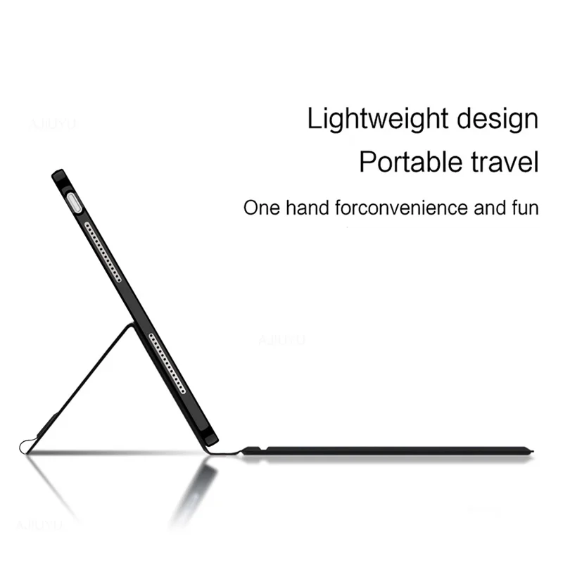 For Oppo Pad 6 Leather Case + Touchpad Bluetooth-Compatible Keyboard (without Backlit) - Black
