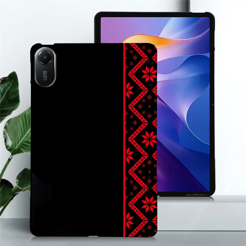 Fodral för Xiaomi Redmi Pad 2 11 tum, mönstertryckt mjuk TPU-tabletfodral - rött etniskt mönster