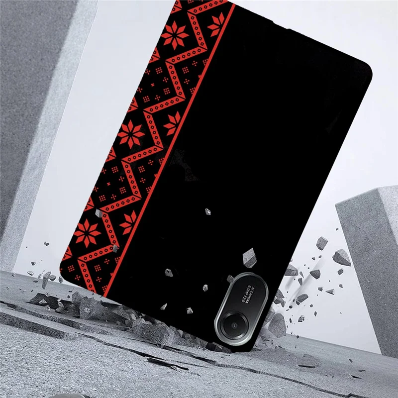 Fodral för Xiaomi Redmi Pad 2 11 tum, mönstertryckt mjuk TPU-tabletfodral - rött etniskt mönster