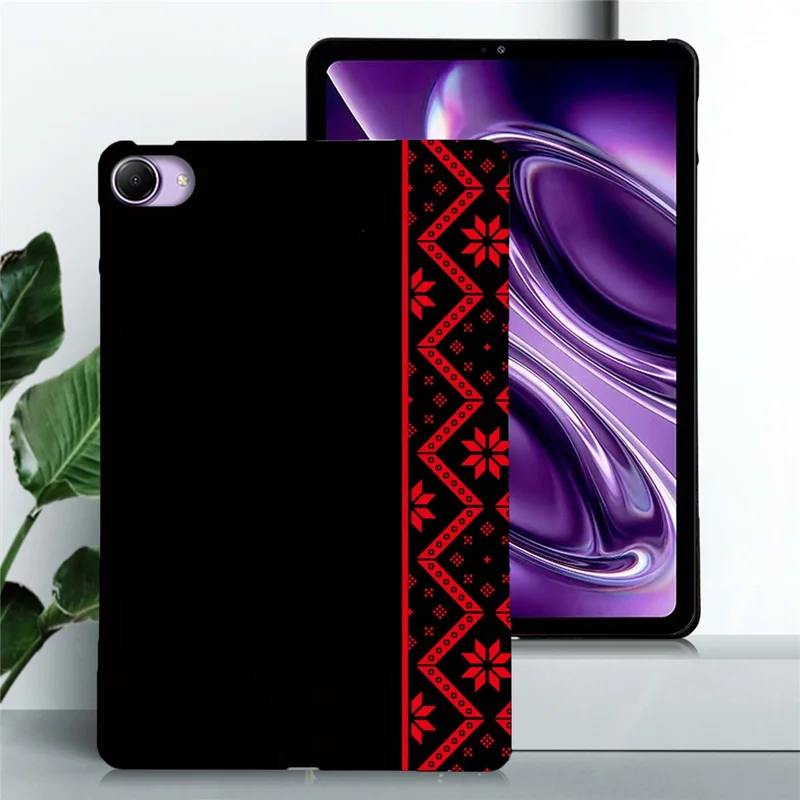 For Xiaomi Redmi K Pad 2 Case Pattern Printing Soft TPU Tablet Cover - Red Ethnic Pattern