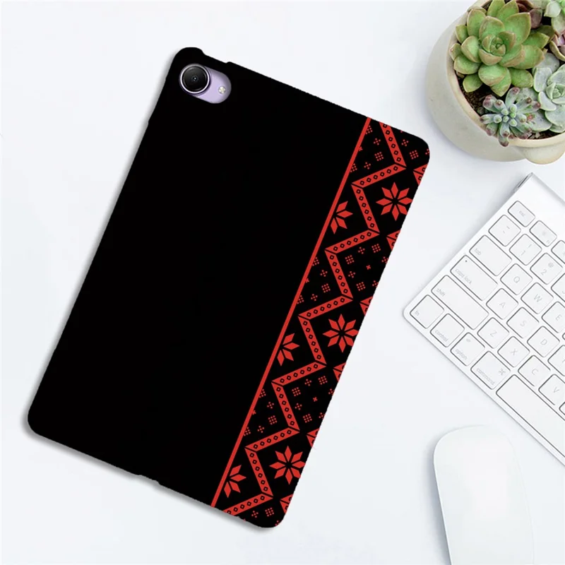 For Xiaomi Redmi K Pad 2 Case Pattern Printing Soft TPU Tablet Cover - Red Ethnic Pattern