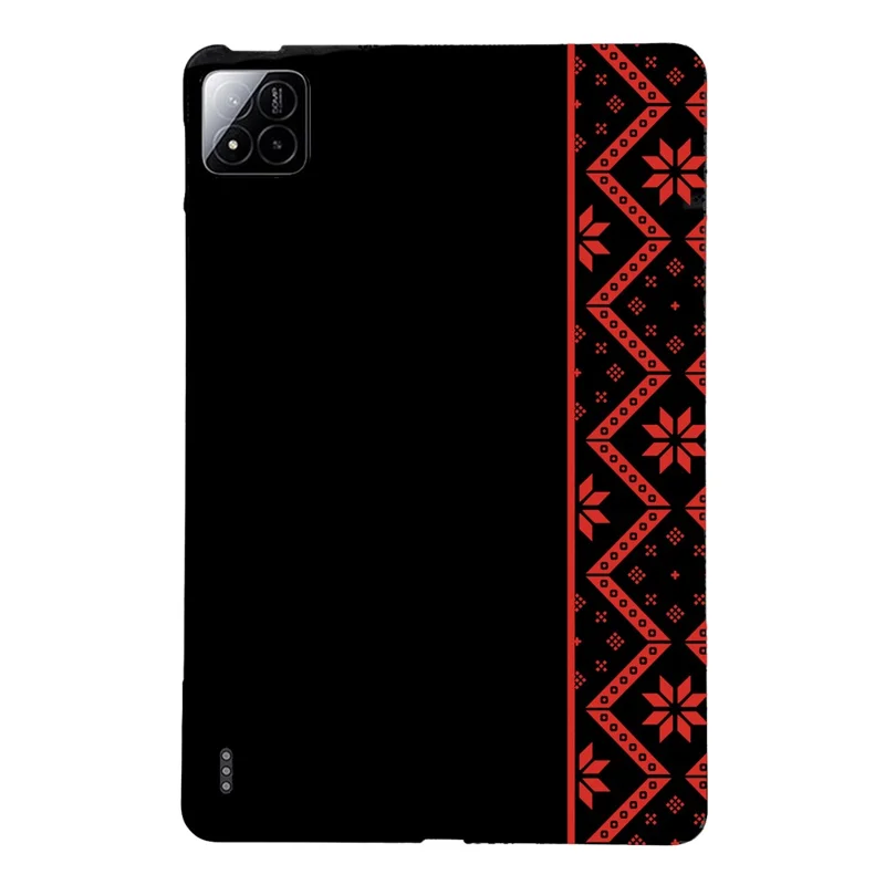Tablet Case for Xiaomi Poco Pad X1 / Pad 8 / Pad 8 Pro / Pad 7 / Pad 7 Pro Pattern Printing Soft TPU Cover - Red Ethnic Pattern