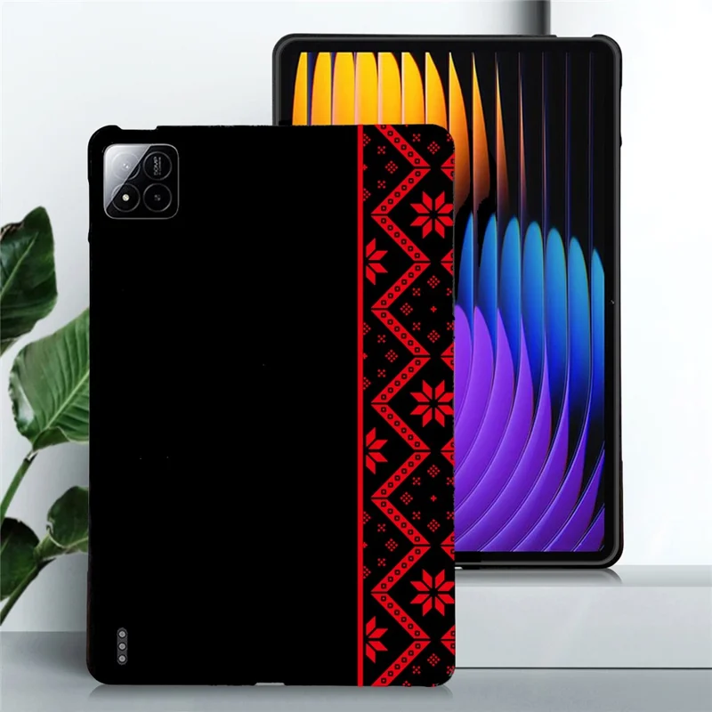 Tablet Case for Xiaomi Poco Pad X1 / Pad 8 / Pad 8 Pro / Pad 7 / Pad 7 Pro Pattern Printing Soft TPU Cover - Red Ethnic Pattern
