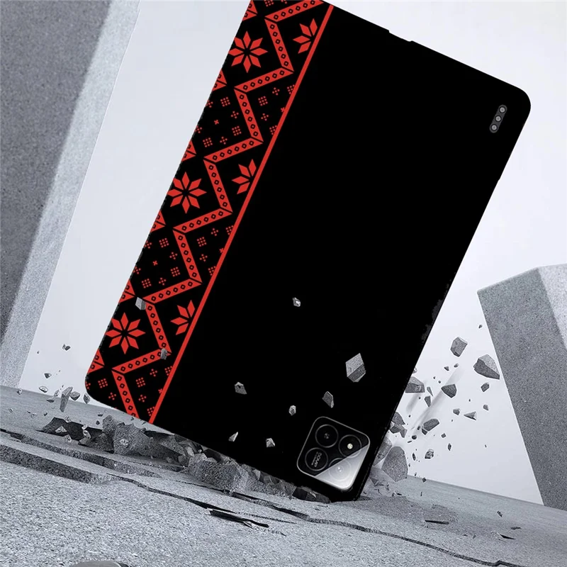 Tablet Case for Xiaomi Poco Pad X1 / Pad 8 / Pad 8 Pro / Pad 7 / Pad 7 Pro Pattern Printing Soft TPU Cover - Red Ethnic Pattern