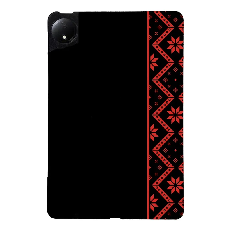 For Xiaomi Redmi Pad SE 4G 8.7 inch  Case Pattern Printing Soft TPU Tablet Cover - Red Ethnic Pattern