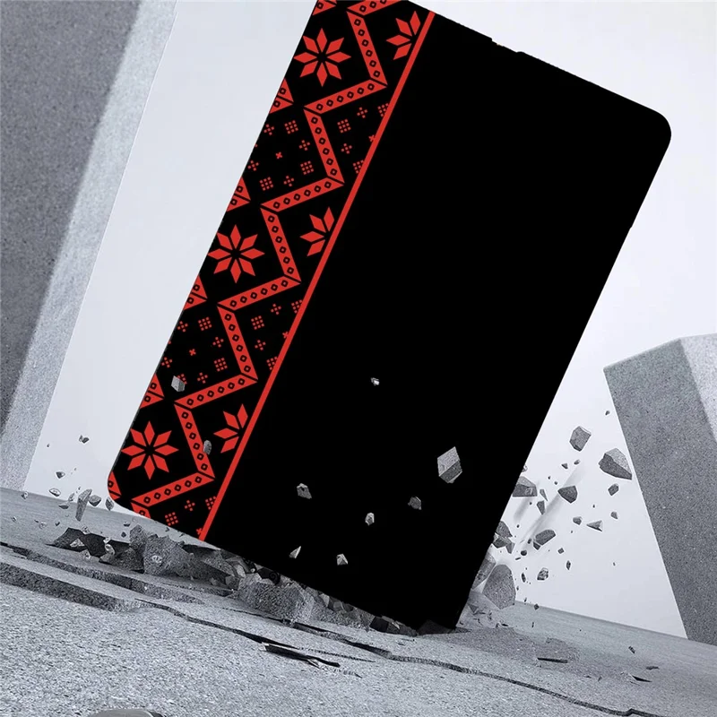 For Amazon Kindle Paperwhite (2024) Case Pattern Printing Soft TPU Tablet Cover - Red Ethnic Pattern