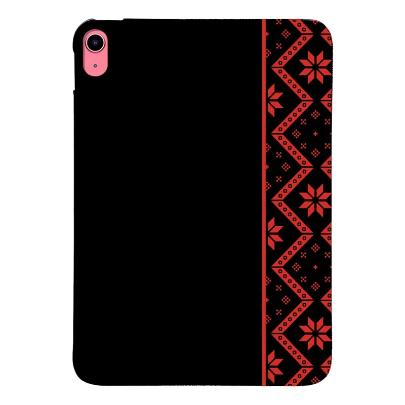 For iPad (2025) / iPad 10.9 (2022) Case Pattern Printing Soft TPU Tablet Cover - Red Ethnic Pattern