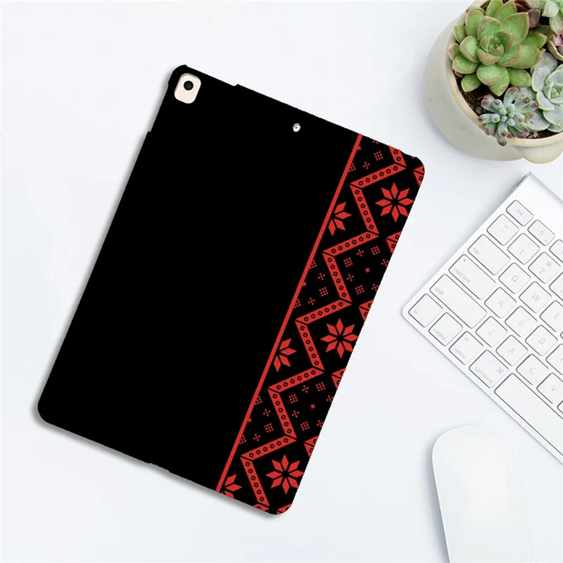 Tablet Case For iPad 10.2 (2021) / (2020) / (2019) Pattern Printing Soft TPU Cover - Red Ethnic Pattern