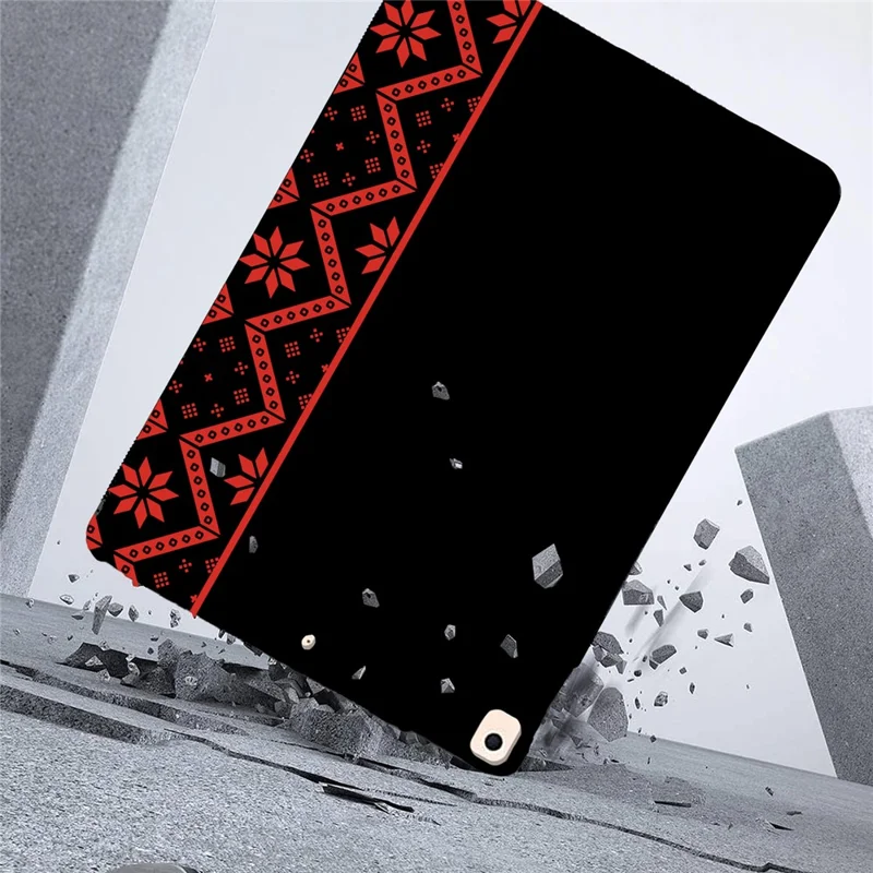 Tablet Case For iPad 10.2 (2021) / (2020) / (2019) Pattern Printing Soft TPU Cover - Red Ethnic Pattern