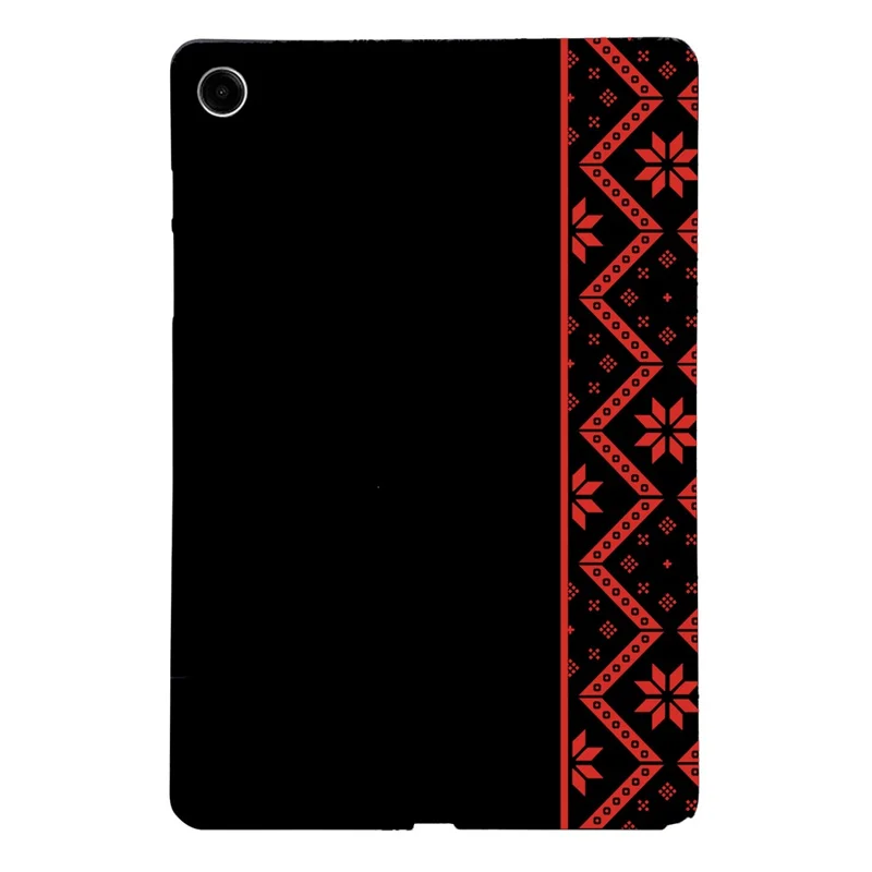 For Samsung Galaxy Tab A9+  /  A11+ Case Pattern Printing Soft TPU Tablet Cover - Red Ethnic Pattern