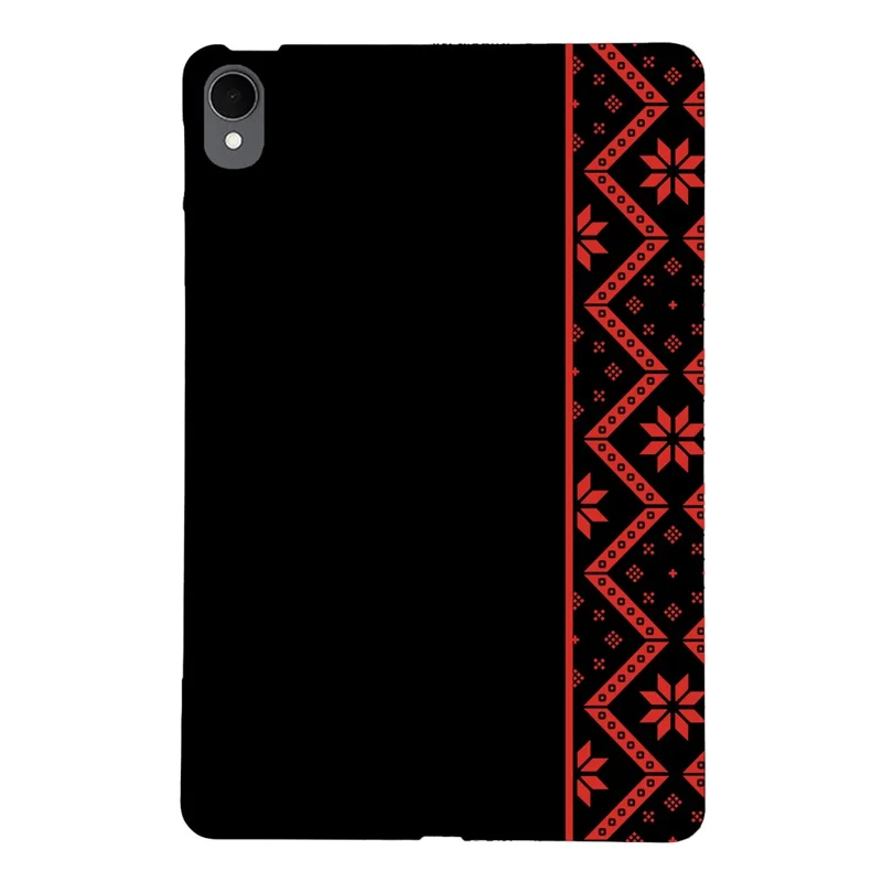 For Samsung Galaxy Tab S11 Case Pattern Printing Soft TPU Tablet Cover - Red Ethnic Pattern
