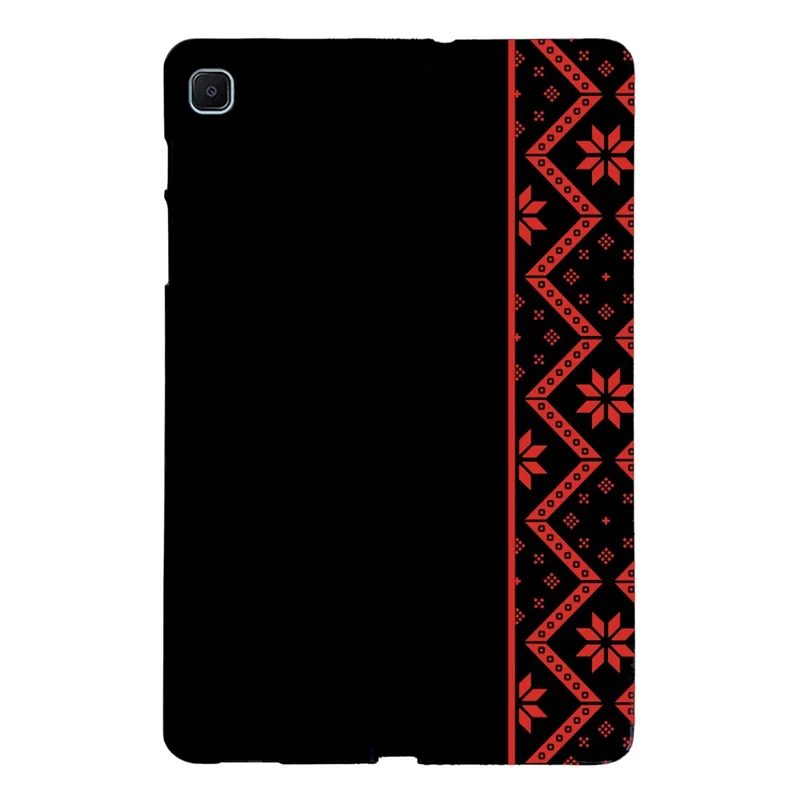 For Samsung Galaxy Tab S6 Lite (2020)  /  S6 Lite (2022)  /  S6 Lite (2024) Case Pattern Printing Soft TPU Tablet Cover - Red Ethnic Pattern