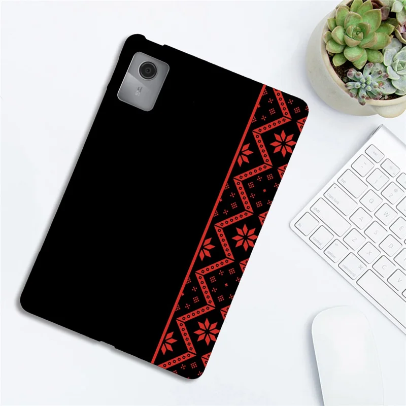 For Lenovo Idea Tab  /  Tab K11 Gen 2 Case Pattern Printing Soft TPU Tablet Cover - Red Ethnic Pattern