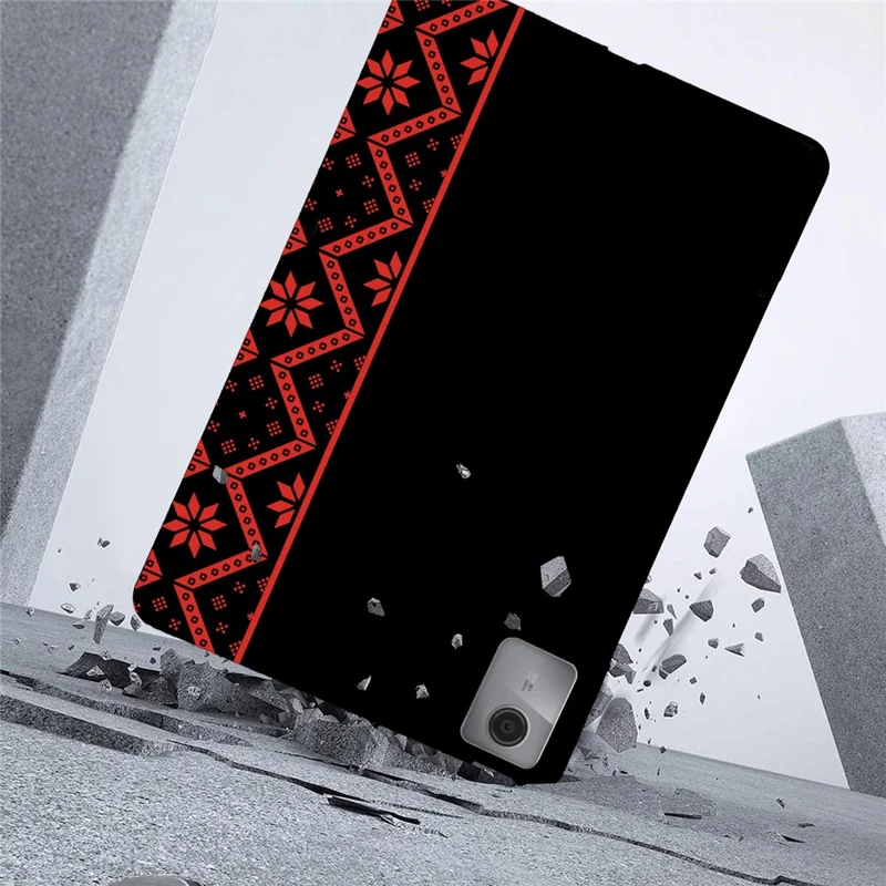 For Lenovo Idea Tab  /  Tab K11 Gen 2 Case Pattern Printing Soft TPU Tablet Cover - Red Ethnic Pattern