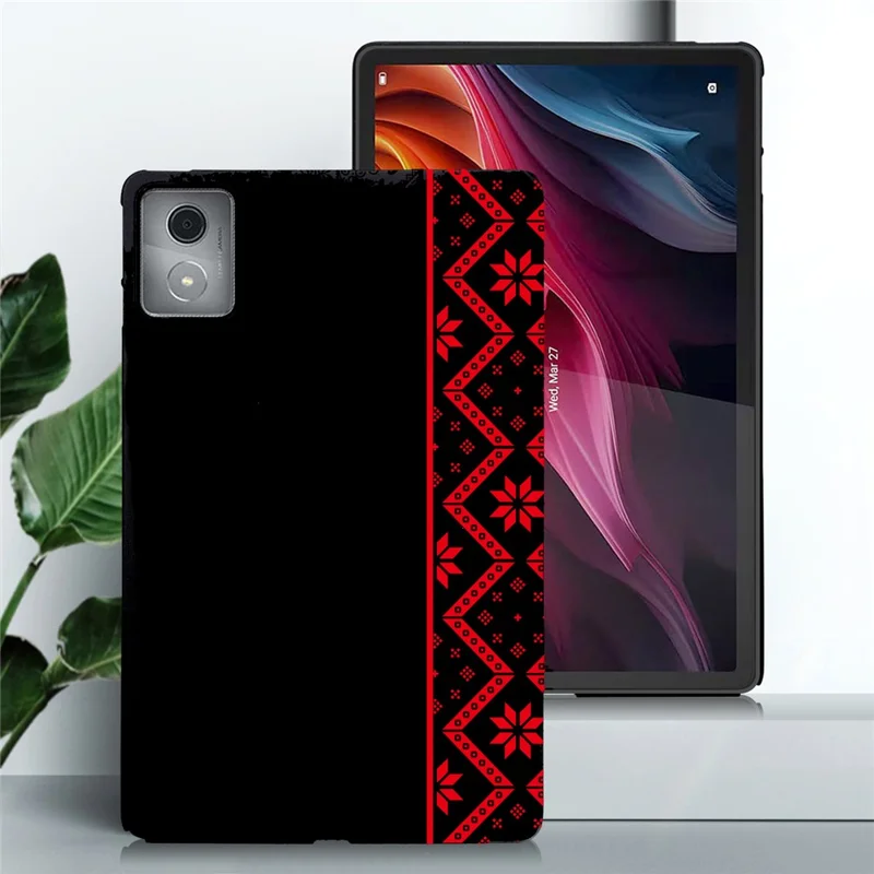 For Lenovo Tab M11 Plus Case Pattern Printing Soft TPU Tablet Cover - Red Ethnic Pattern