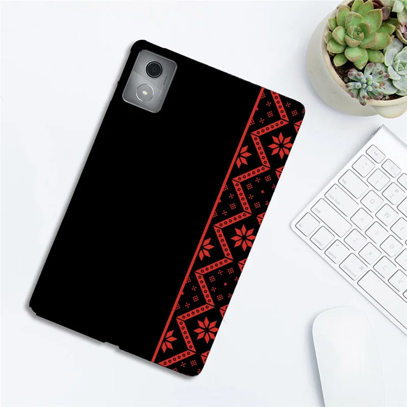 For Lenovo Tab M11 Plus Case Pattern Printing Soft TPU Tablet Cover - Red Ethnic Pattern