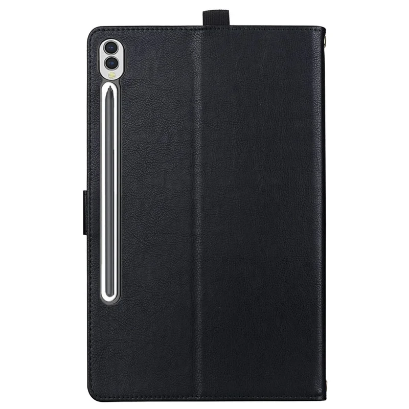 Tablet-Hülle für Samsung Galaxy Tab S9 FE+ / Tab S10+ mit Frontfach, Business-Leder-Tablet-Hülle mit Kartenhalter und Ständer – Schwarz