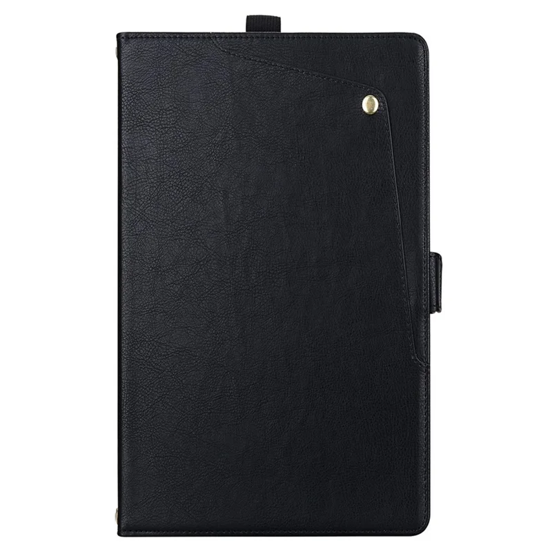 Funda de cuero para tablet Samsung Galaxy Tab S9 FE / Tab S10 FE / Tab S10 Lite con bolsillo delantero, soporte y ranura para tarjetas - Negro