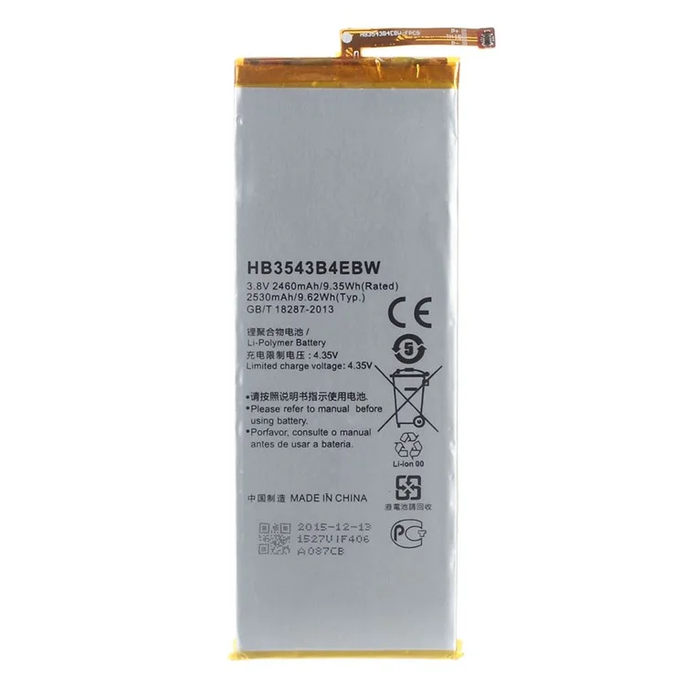 Für Huawei Ascend P7 3,85v 2460mah Wiederaufladbares Li-ionen-batterie-teil (Encode: HB3543B4EBW) (ohne Logo)