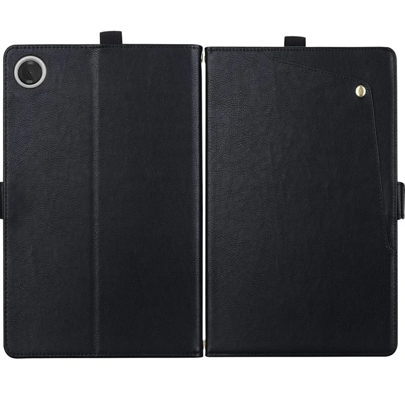 Étui pour Lenovo K9 / Tab K9 avec pochette avant, étui en cuir d'affaires pour tablette avec porte-cartes et support - Noir
