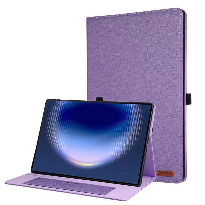 For Huawei MatePad Pro Max Case with Stand Card Holder Cloth Texture Leather Tablet Cover - Purple