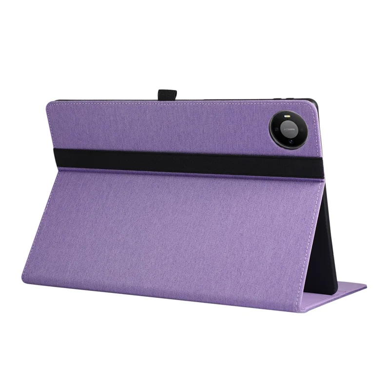 For Huawei MatePad Pro Max Case with Stand Card Holder Cloth Texture Leather Tablet Cover - Purple