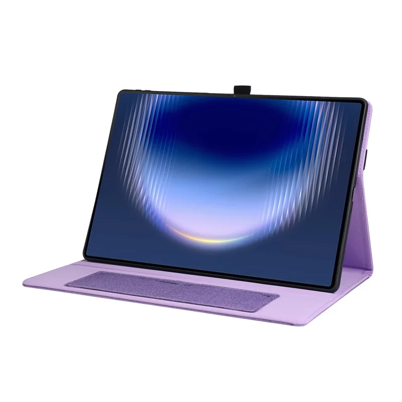 For Huawei MatePad Pro Max Case with Stand Card Holder Cloth Texture Leather Tablet Cover - Purple