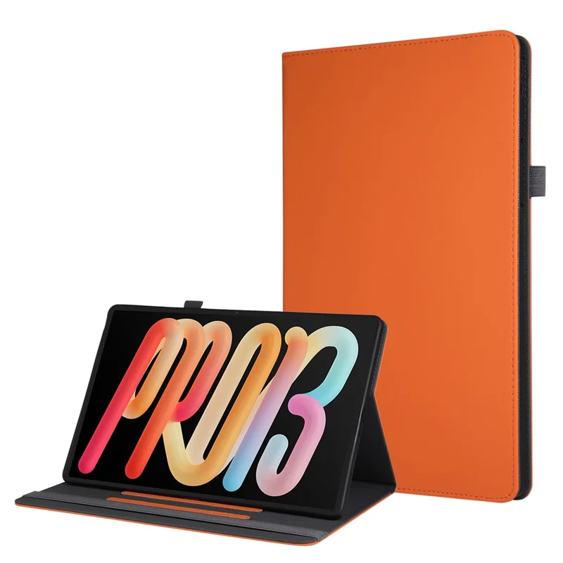 Tablet-Hülle für Lenovo Idea Tab Pro Gen 2 mit faltbarem Ständer aus Leder und Handgelenkband - Orange