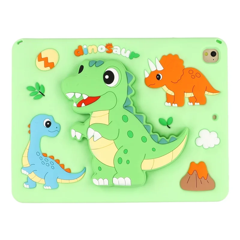 Dinosaur Tablet Case for iPad 9.7-inch (2018) / (2017) / Air 2 / Air (2013) , Retractable Kickstand Silicone Cover with Shoulder Strap