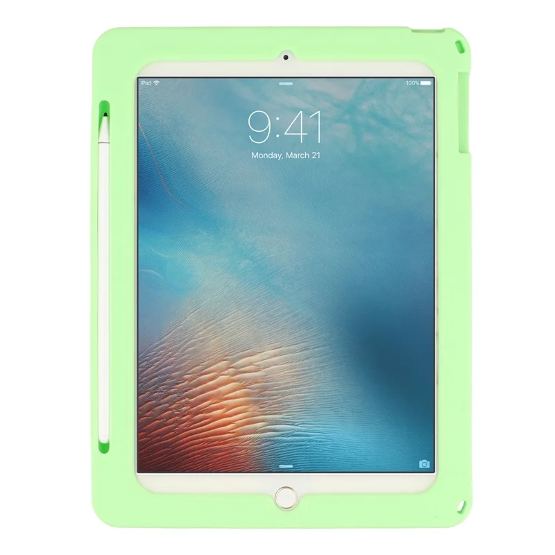 Dinosaur Tablet Case for iPad 9.7-inch (2018) / (2017) / Air 2 / Air (2013) , Retractable Kickstand Silicone Cover with Shoulder Strap