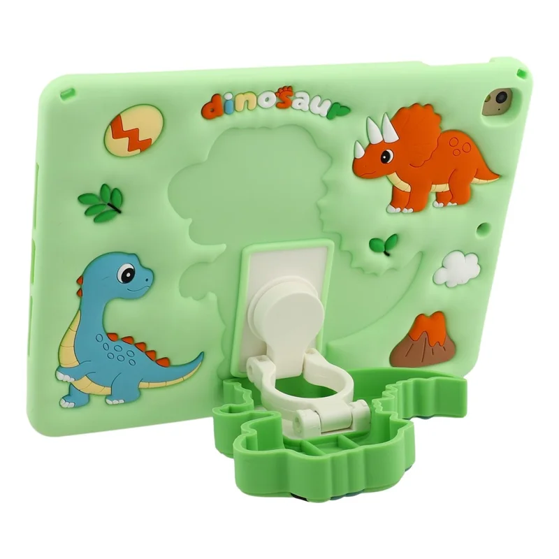 Dinosaur Tablet Case for iPad 9.7-inch (2018) / (2017) / Air 2 / Air (2013) , Retractable Kickstand Silicone Cover with Shoulder Strap
