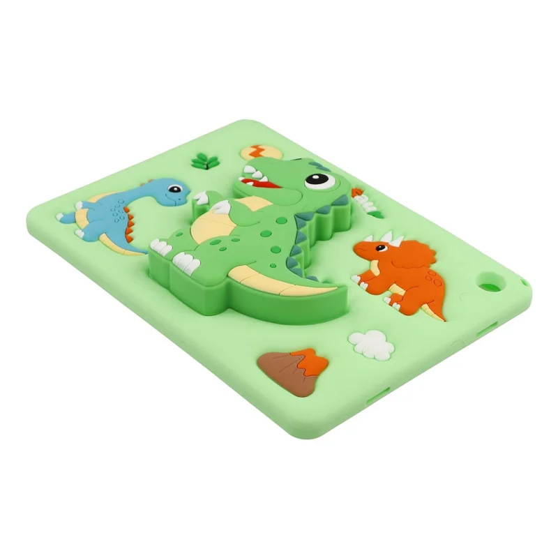 For Samsung Galaxy Tab A11+ / Tab A9+ Case Dinosaur Retractable Kickstand Silicone Tablet Cover with Shoulder Strap