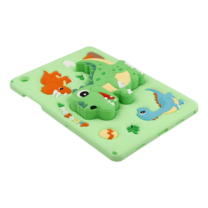 For Samsung Galaxy Tab A11+ / Tab A9+ Case Dinosaur Retractable Kickstand Silicone Tablet Cover with Shoulder Strap