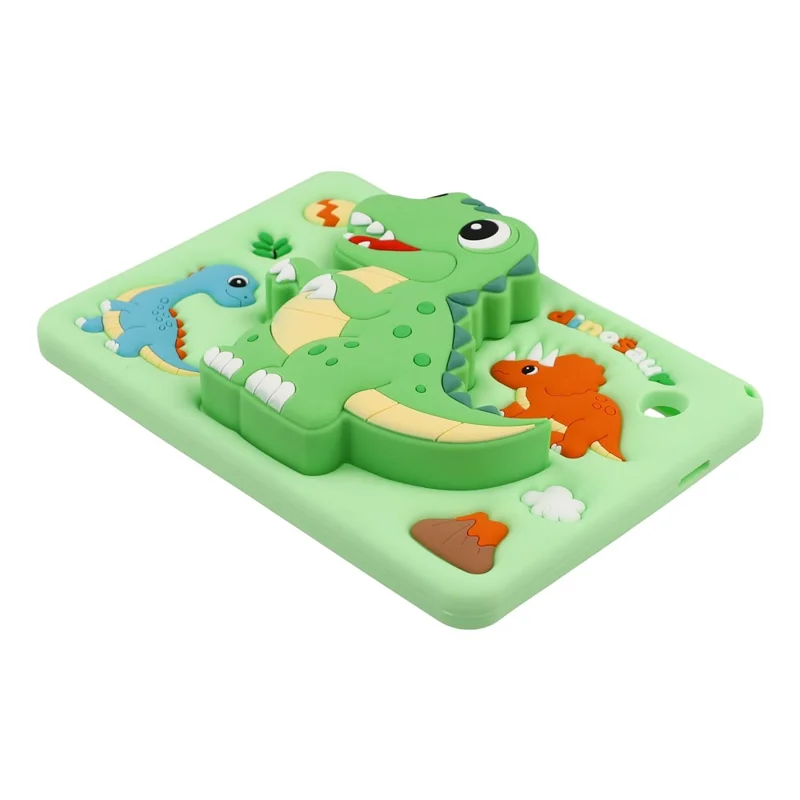 For Samsung Galaxy Tab A11 / Tab A9 Case Dinosaur Retractable Kickstand Silicone Tablet Cover with Shoulder Strap