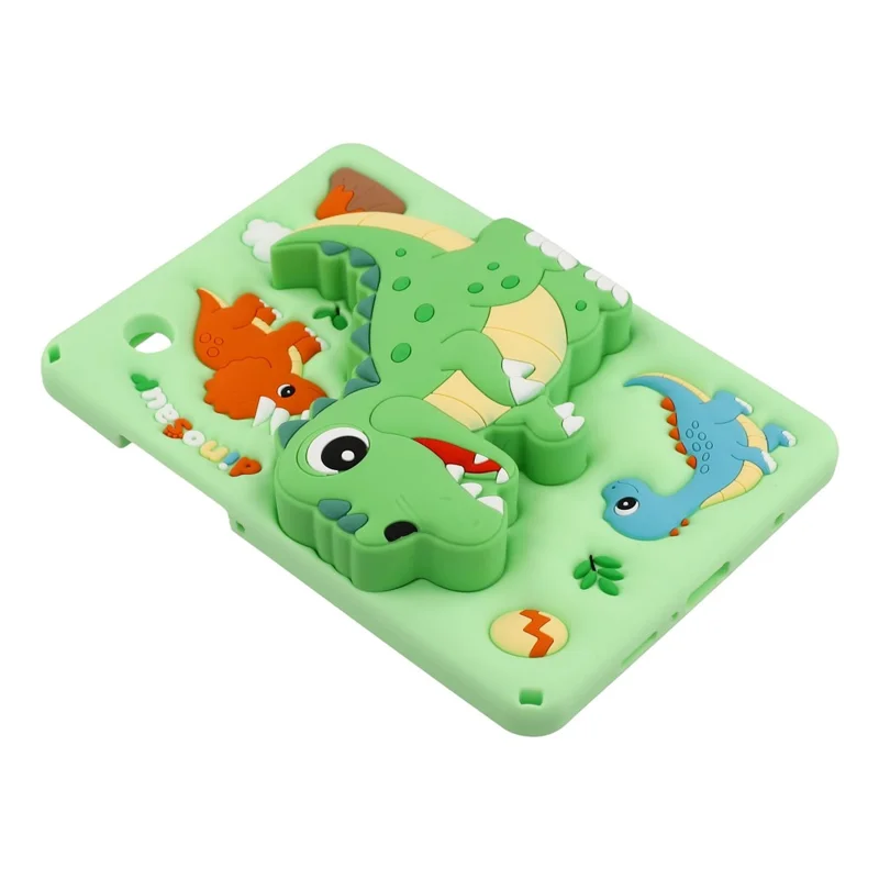 For Samsung Galaxy Tab A11 / Tab A9 Case Dinosaur Retractable Kickstand Silicone Tablet Cover with Shoulder Strap