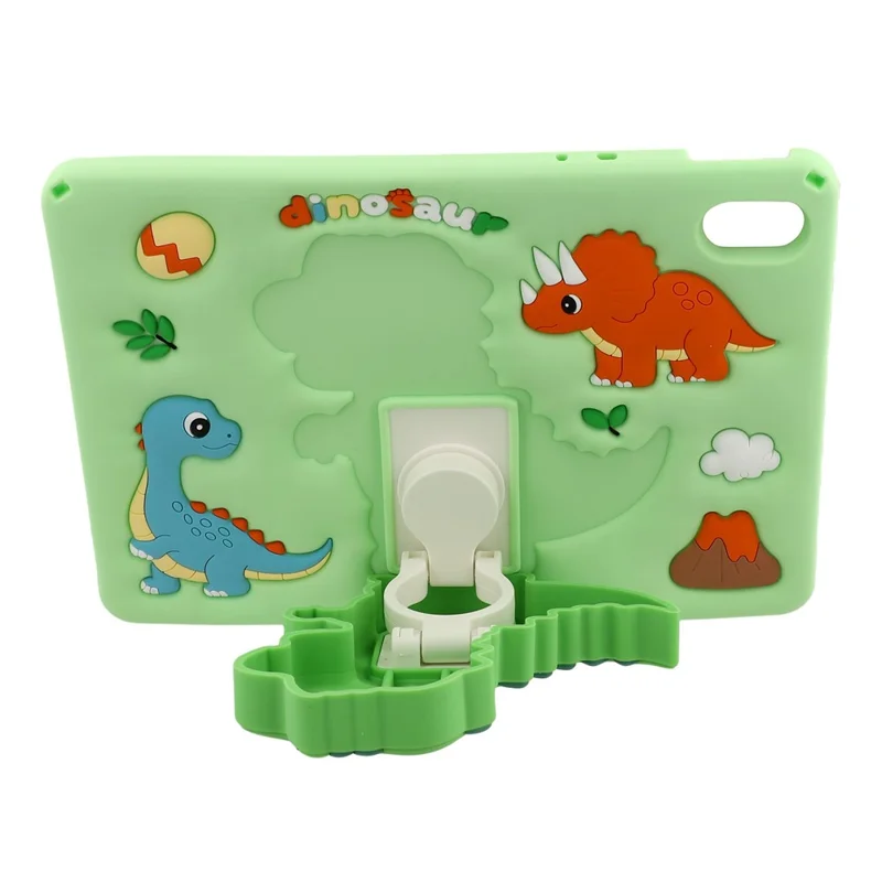 Dinosaur Tablet Case for Huawei MatePad SE 11 / MatePad 11 (2023) / (2021) , Retractable Kickstand Silicone Cover with Shoulder Strap