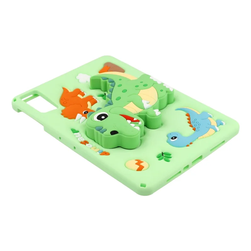 Dinosaur Tablet Case for Xiaomi Redmi Pad 2 11 / Pad SE / Honor Pad X9 / X8a / X8b , Retractable Kickstand Silicone Cover with Shoulder Strap