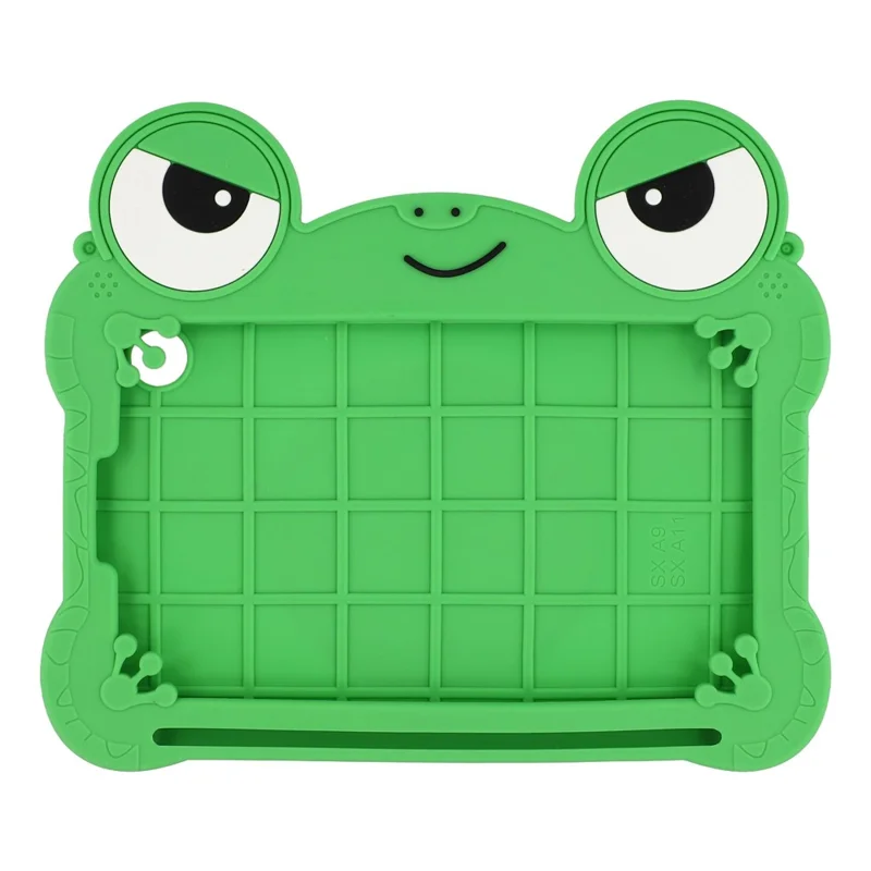 For Samsung Galaxy Tab A11 / Tab A9 Case Rotating Kickstand Cute Frog Design Silicone Tablet Cover with Lanyard