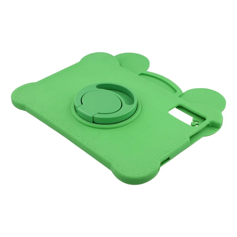 For Honor Pad X9 / X8a / X8b Case Rotating Kickstand Cute Frog Design Silicone Tablet Cover with Lanyard