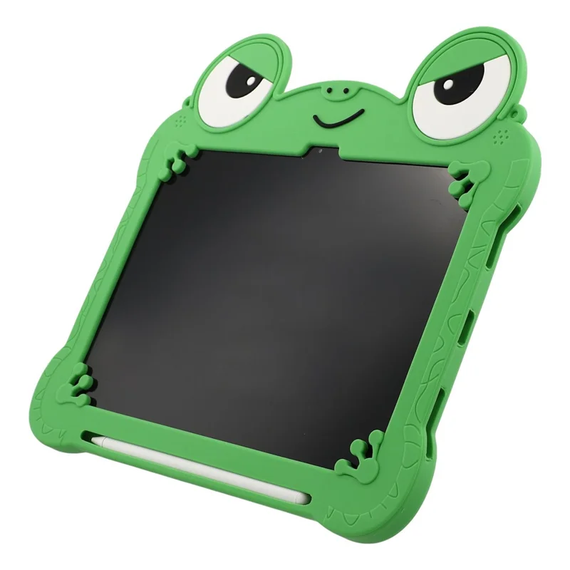 Custodia per Tablet per iPad Air 11 (2026) / (2025) / (2024) / Air (2022) / (2020) / iPad Pro 11 (2025) / (2024) / (2022) / (2021) / (2020) / (2018), Cover in Silicone con Design Carino di Rana con Supporto Girevole, con Laccetto