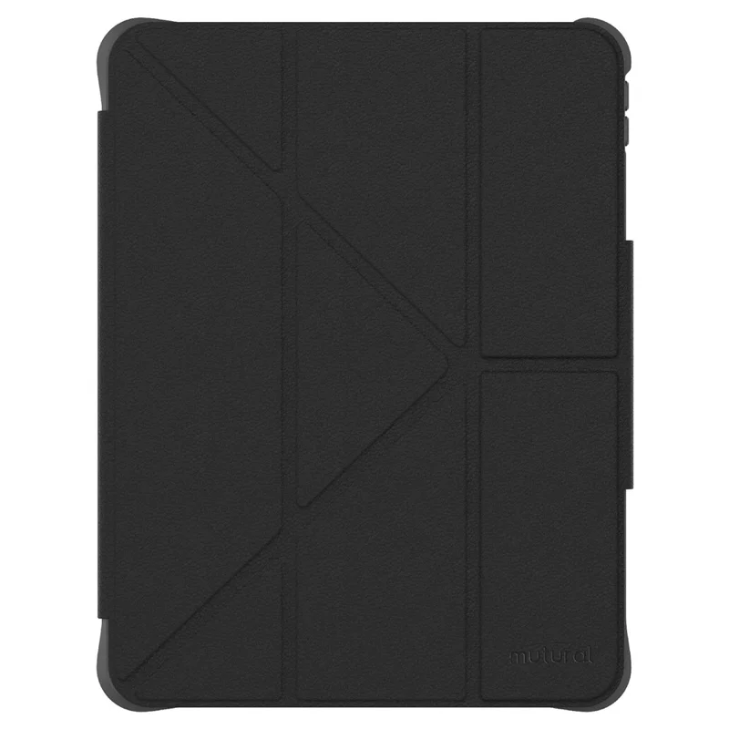 MUTURAL for iPad (2025) / iPad 10.9 (2022) Case with Pen Slot Stand Leather + PC + TPU Shockproof Tablet Cover - Black