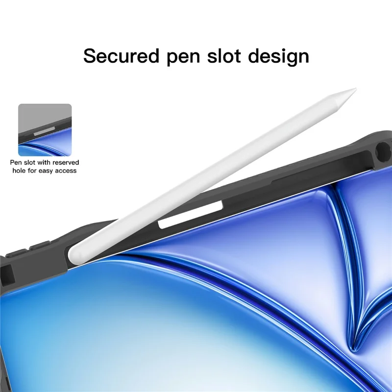 MUTURAL for iPad (2025) / iPad 10.9 (2022) Case with Pen Slot Stand Leather + PC + TPU Shockproof Tablet Cover - Black